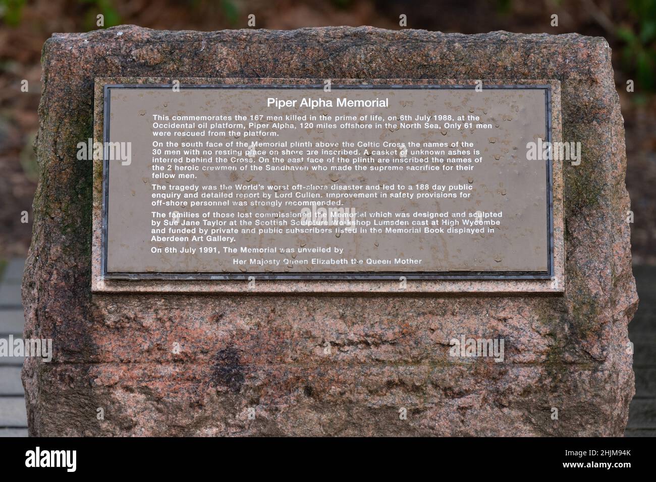 Piper Alpha Memorial, Hazelhead Park, Aberdeen, Scotland, UK Stock Photo