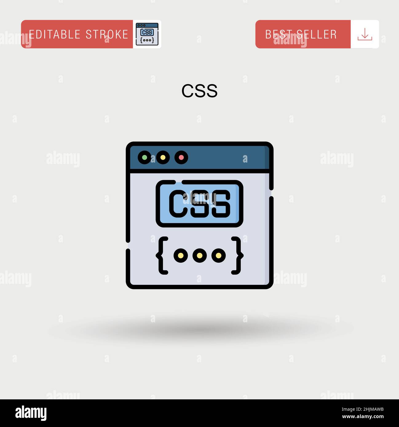 Css Simple vector icon. Stock Vector