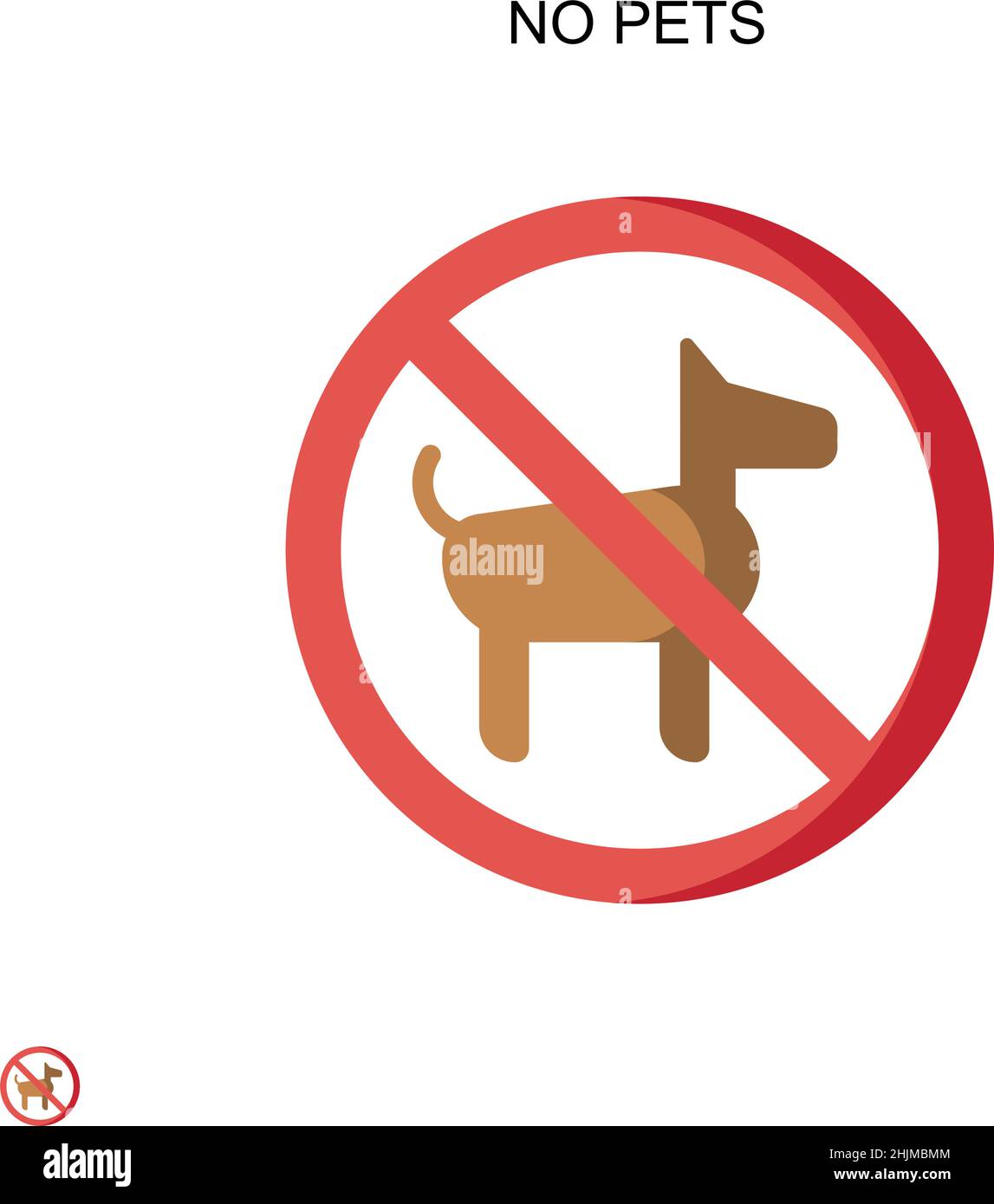 No pets Simple vector icon. Illustration symbol design template for web mobile UI element. Stock Vector