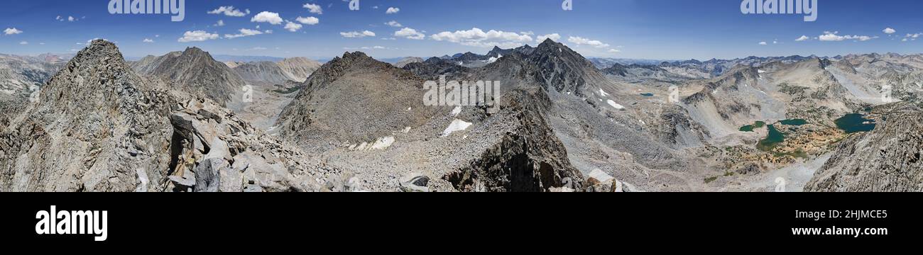 360 degree Sierra Nevada mountain panorama from the Inconsolable Range ...