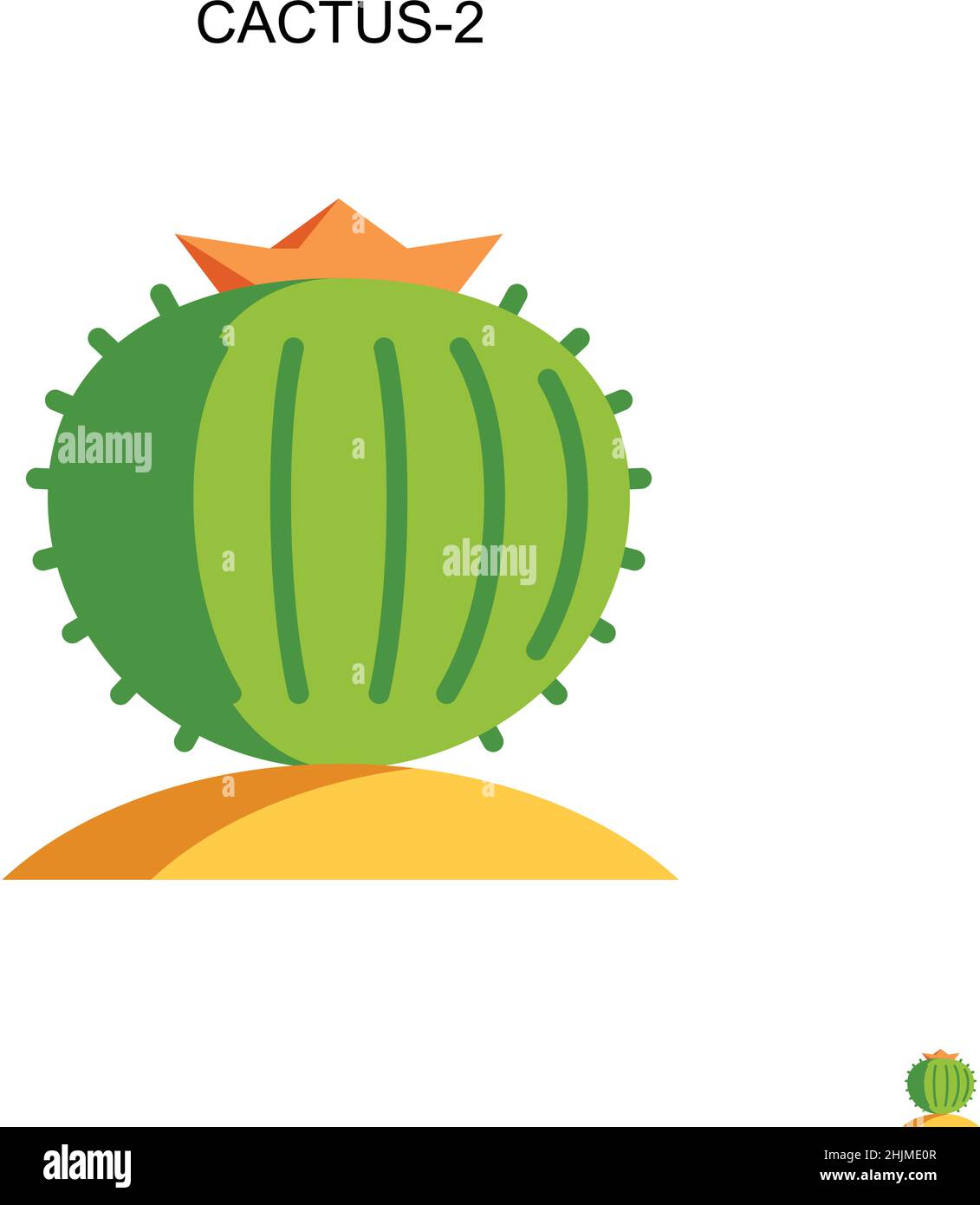 Cactus-2 Simple vector icon. Illustration symbol design template for web mobile UI element. Stock Vector
