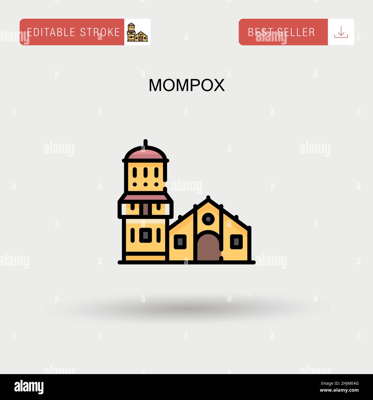 Mompox Simple vector icon. Stock Vector