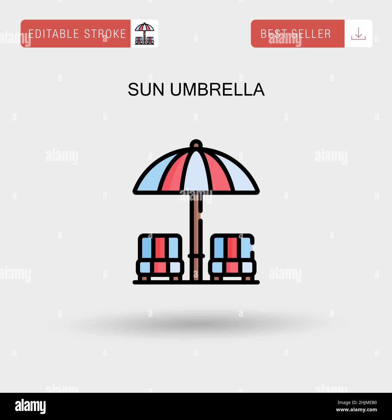 Sun umbrella Simple vector icon Stock Vector Image & Art - Alamy