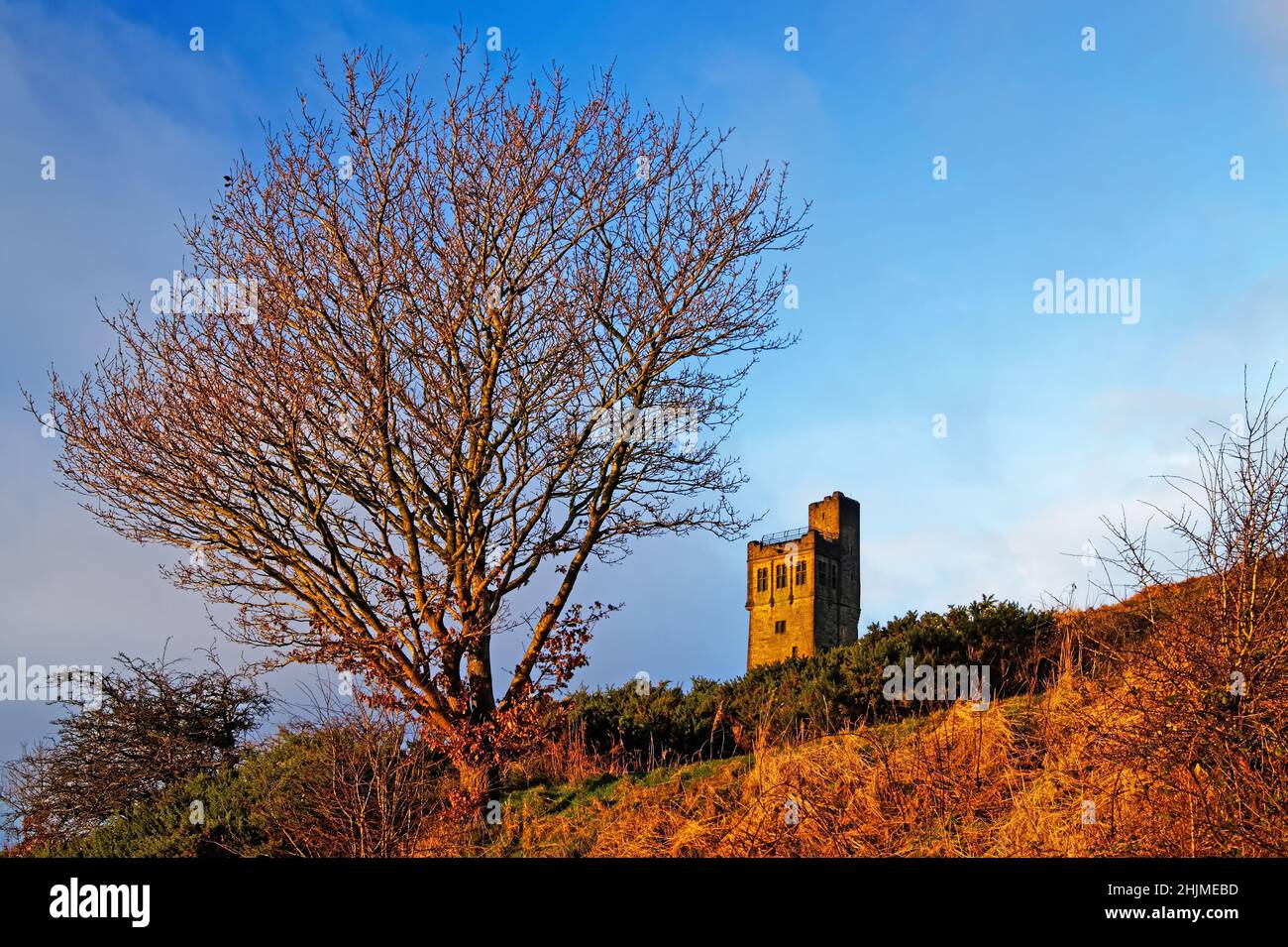 UK,West Yorkshire,Huddersfield,Castle Hill,Victoria Tower Stock Photo