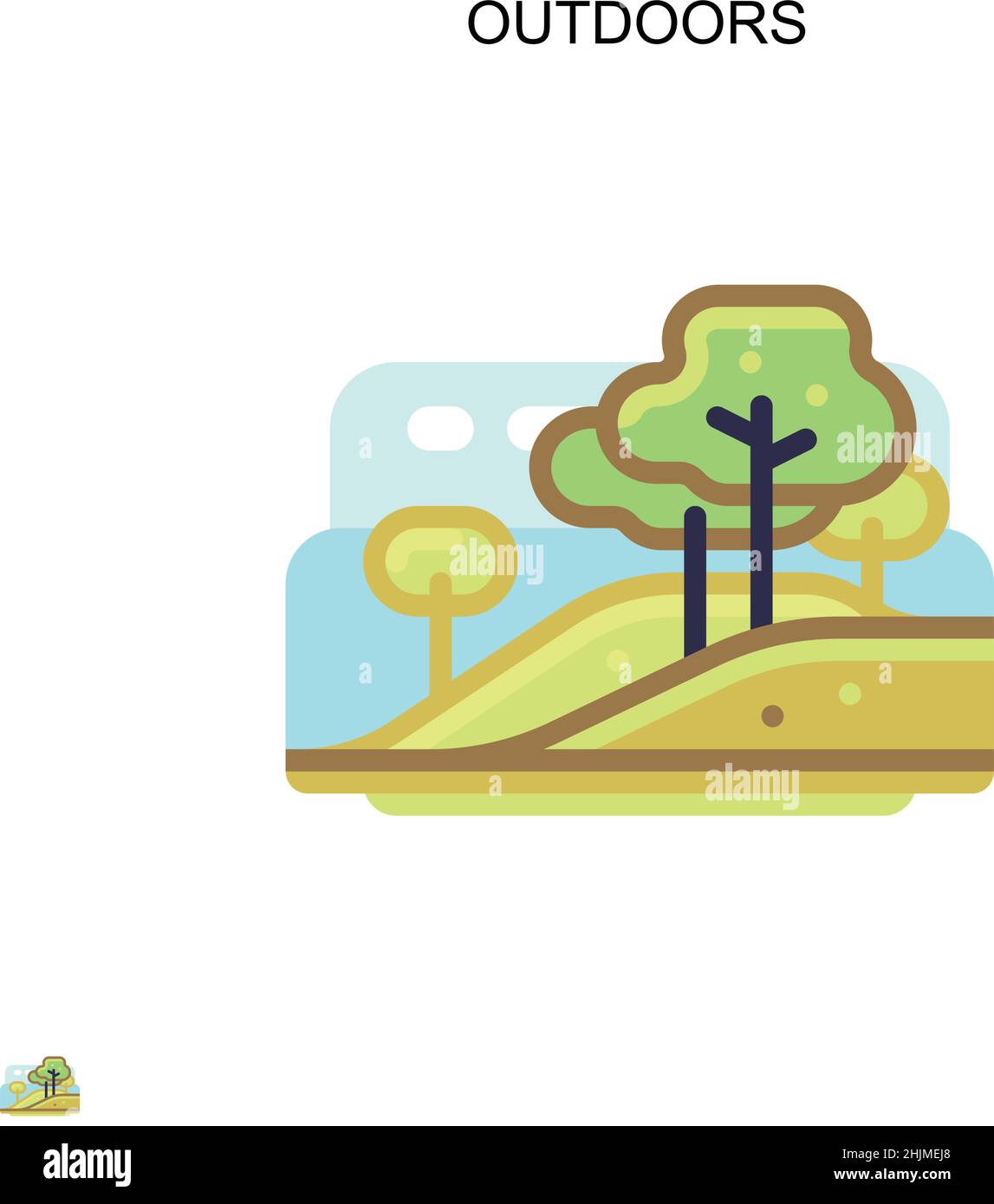 Outdoors Simple vector icon. Illustration symbol design template for web mobile UI element. Stock Vector