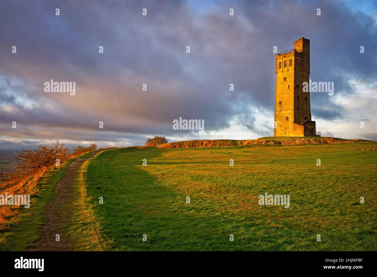 UK,West Yorkshire,Huddersfield,Castle Hill,Victoria Tower Stock Photo