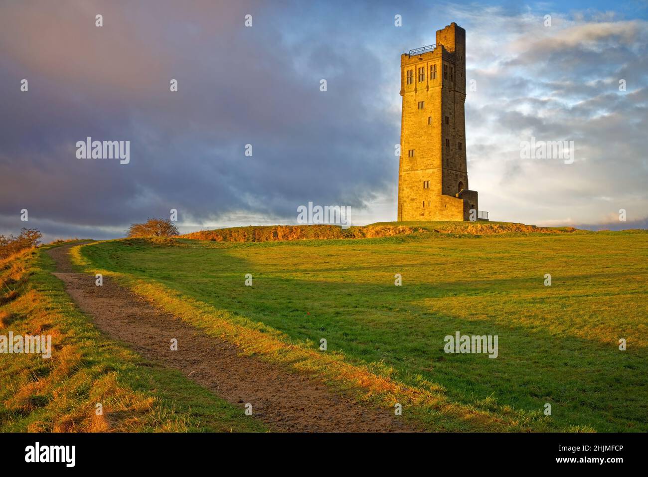 UK,West Yorkshire,Huddersfield,Castle Hill,Victoria Tower Stock Photo