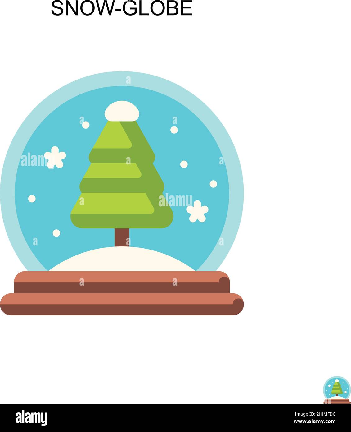 Snow-globe Simple vector icon. Illustration symbol design template for web mobile UI element. Stock Vector