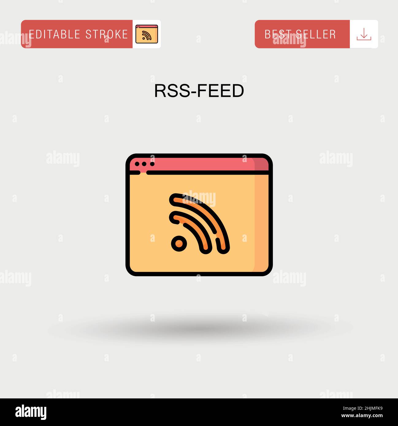 Rss-feed Simple vector icon. Stock Vector