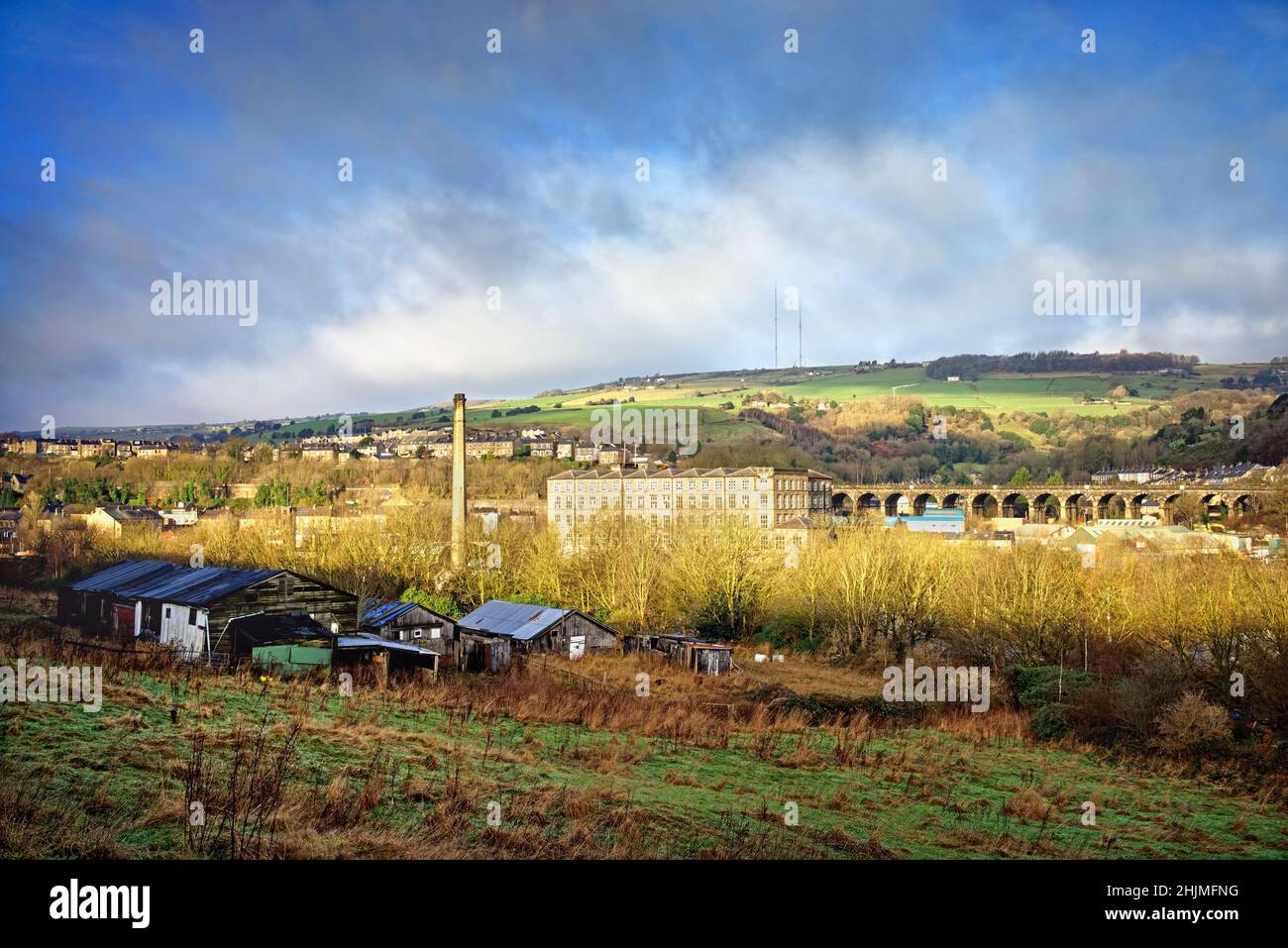 UK, West Yorkshire, Huddersfield, Slaithwaite, View from Manchester