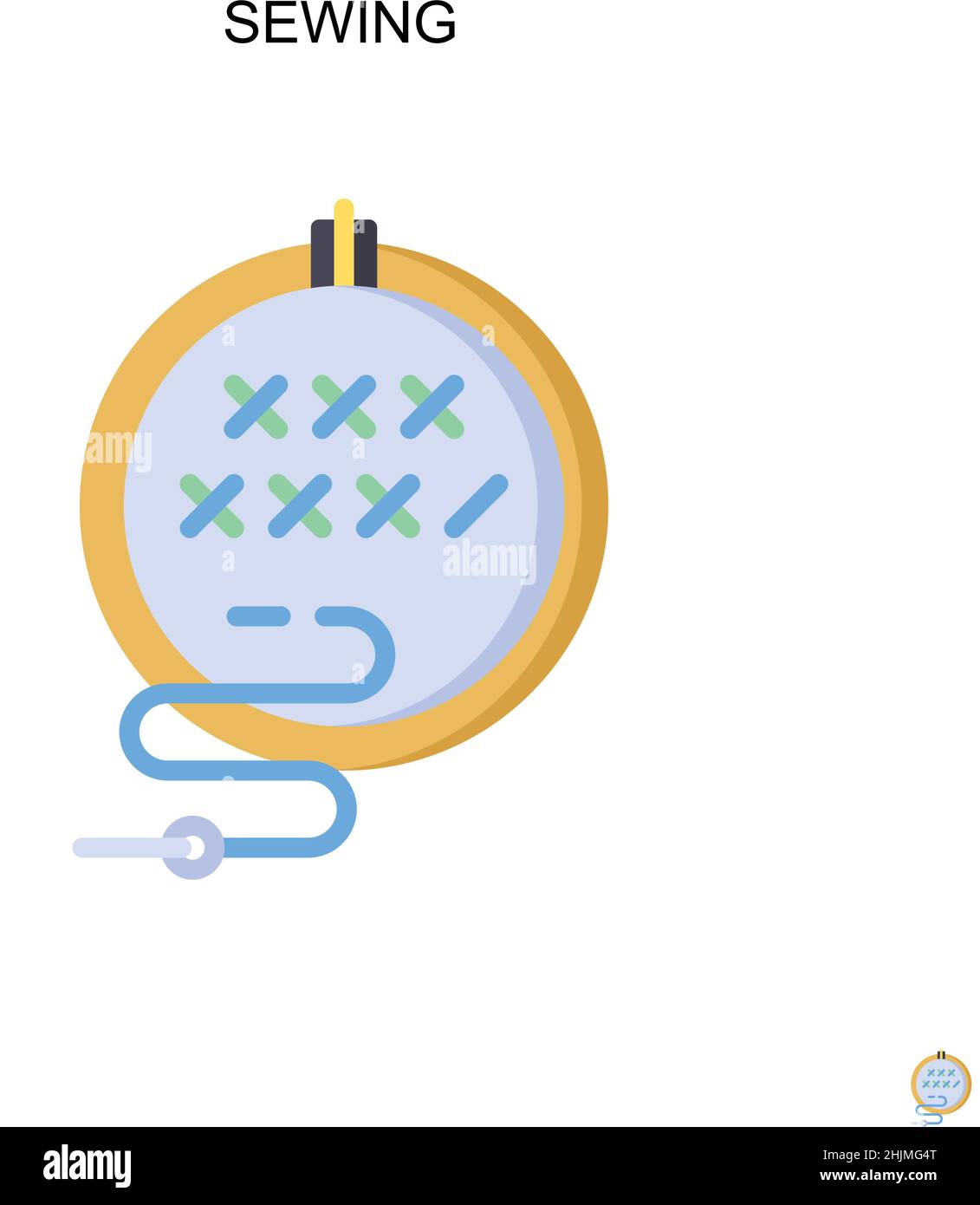 Sewing Simple vector icon. Illustration symbol design template for web mobile UI element. Stock Vector