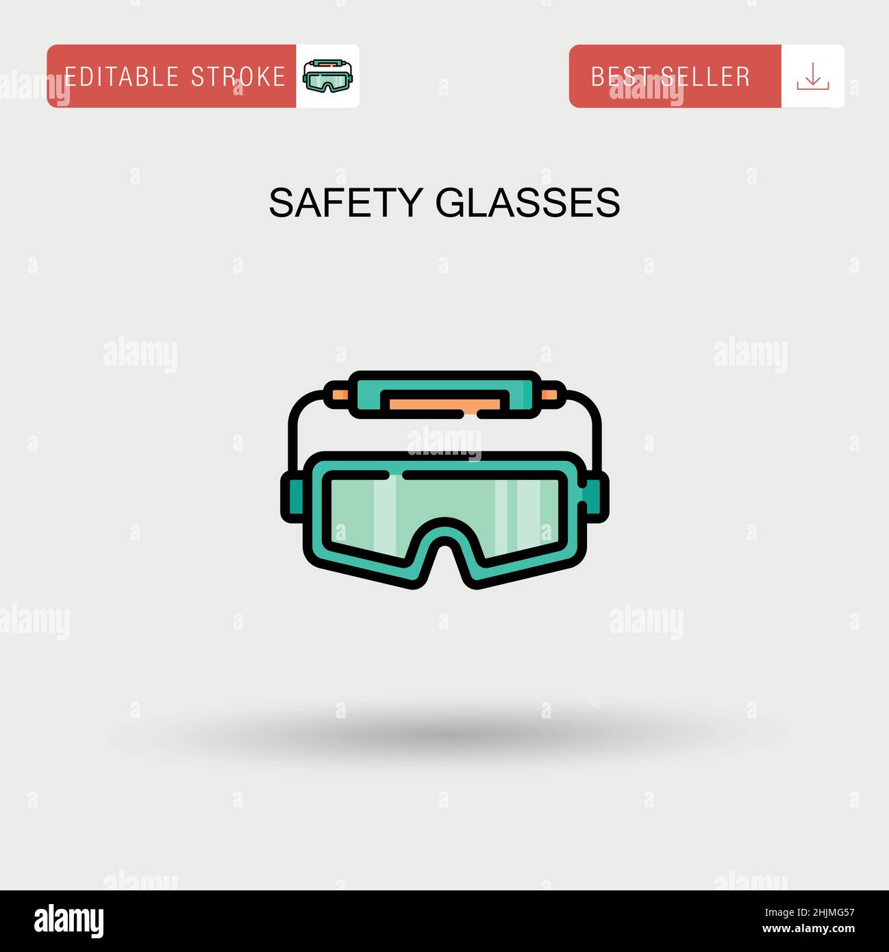 Safety glasses Simple vector icon. Stock Vector