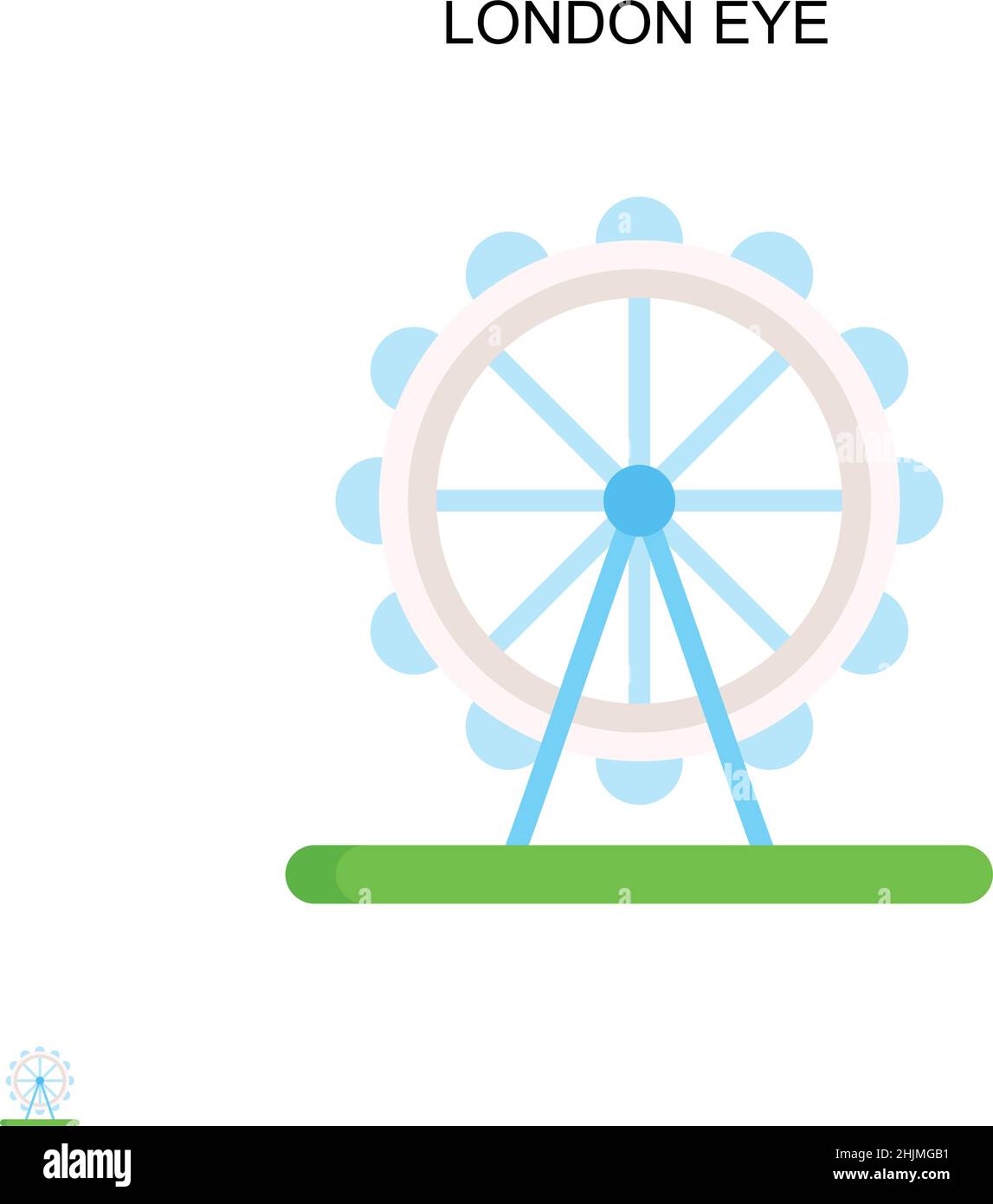 London eye Simple vector icon. Illustration symbol design template for web mobile UI element. Stock Vector