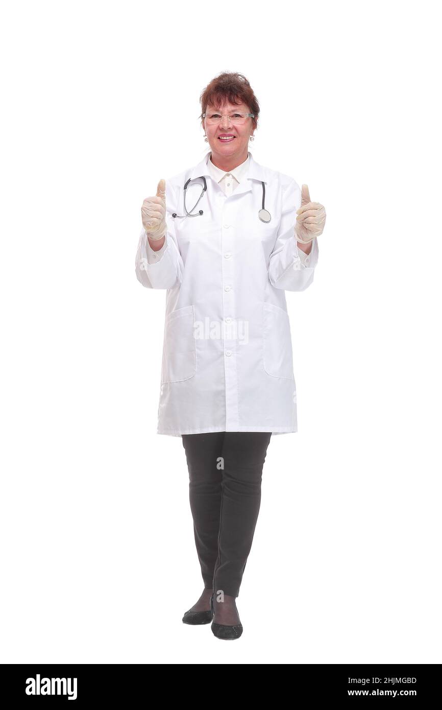 Female doctor thumbs up Cut Out Stock Images & Pictures - Alamy