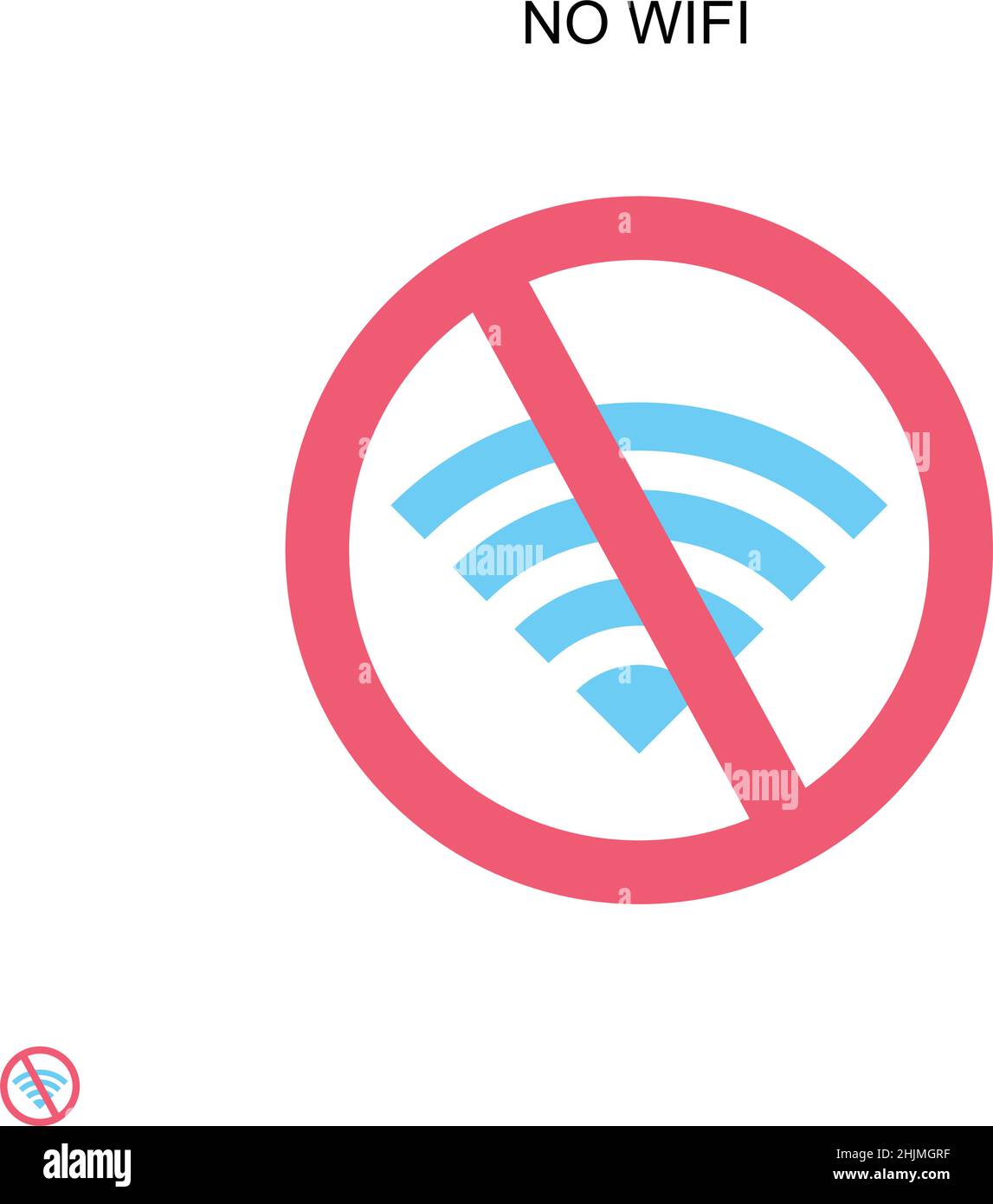 No wifi Simple vector icon. Illustration symbol design template for web mobile UI element. Stock Vector