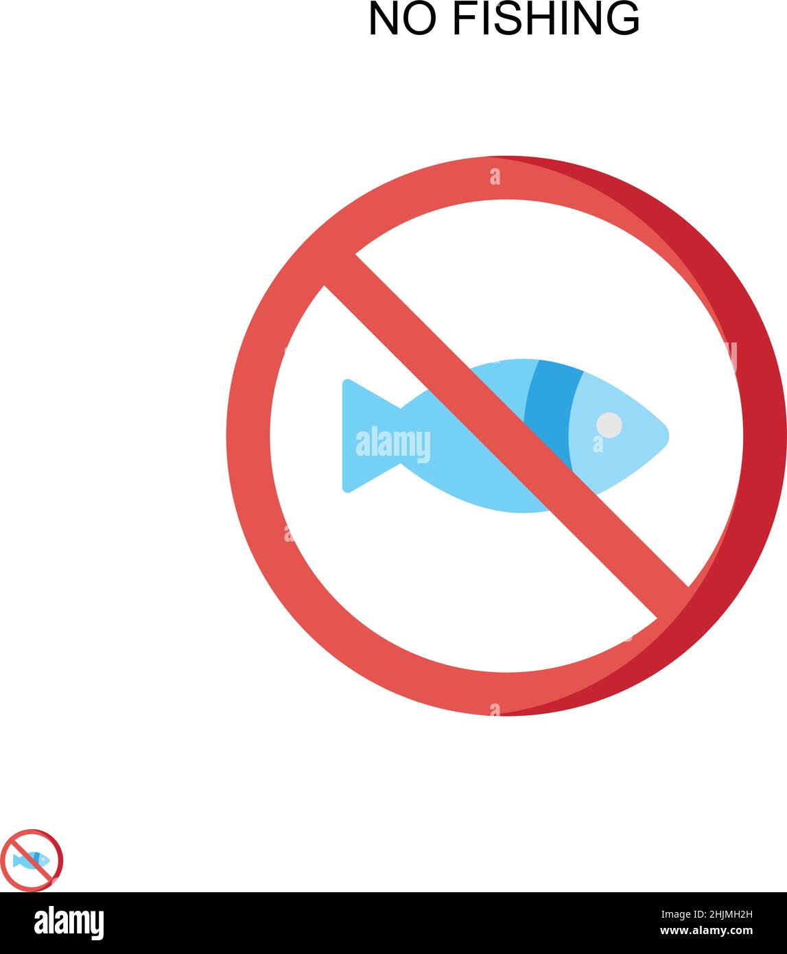 No fishing Simple vector icon. Illustration symbol design template for web mobile UI element. Stock Vector