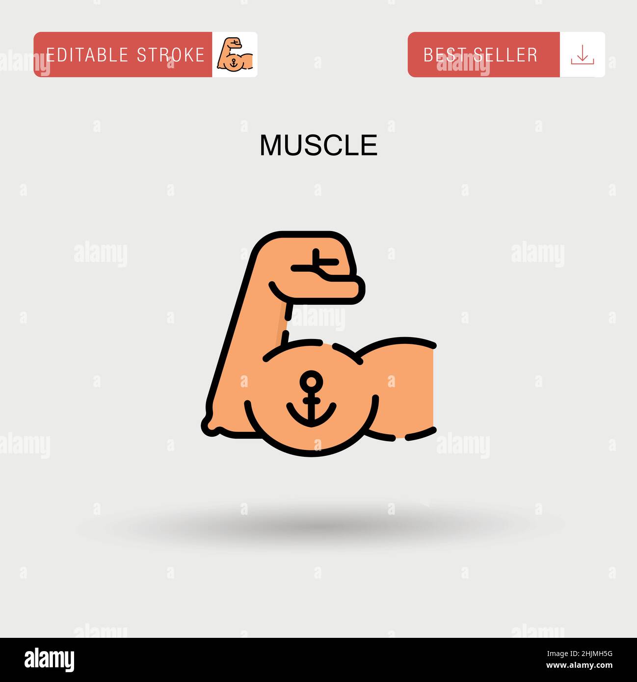 Muscle Simple vector icon. Stock Vector