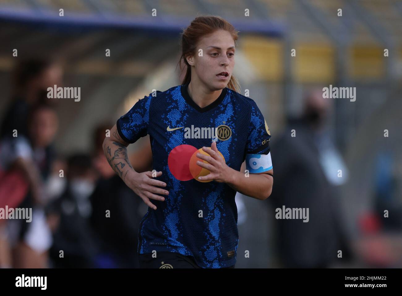 Lecco, Italy, 30th January 2022. Beatrice Merlo of Internazionale during the Coppa Italia Femminile match at Stadio Mario Rigamonti, Lecco. Picture credit should read: Jonathan Moscrop / Sportimage Stock Photo