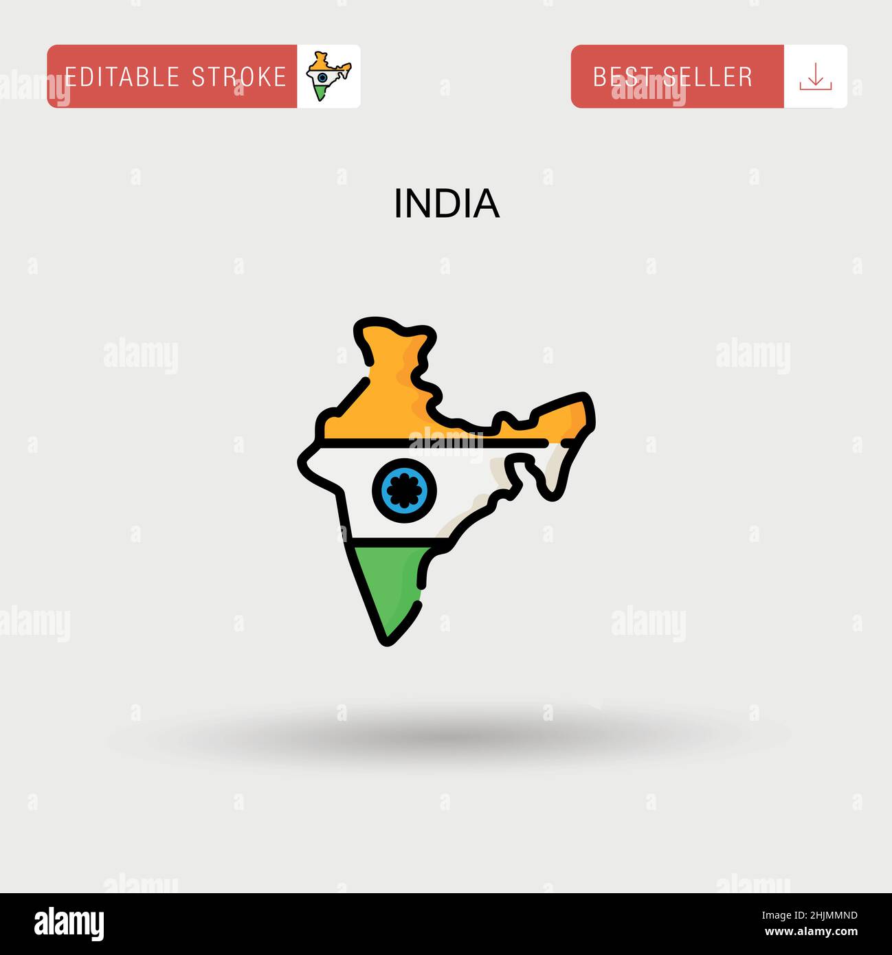 India Simple vector icon. Stock Vector