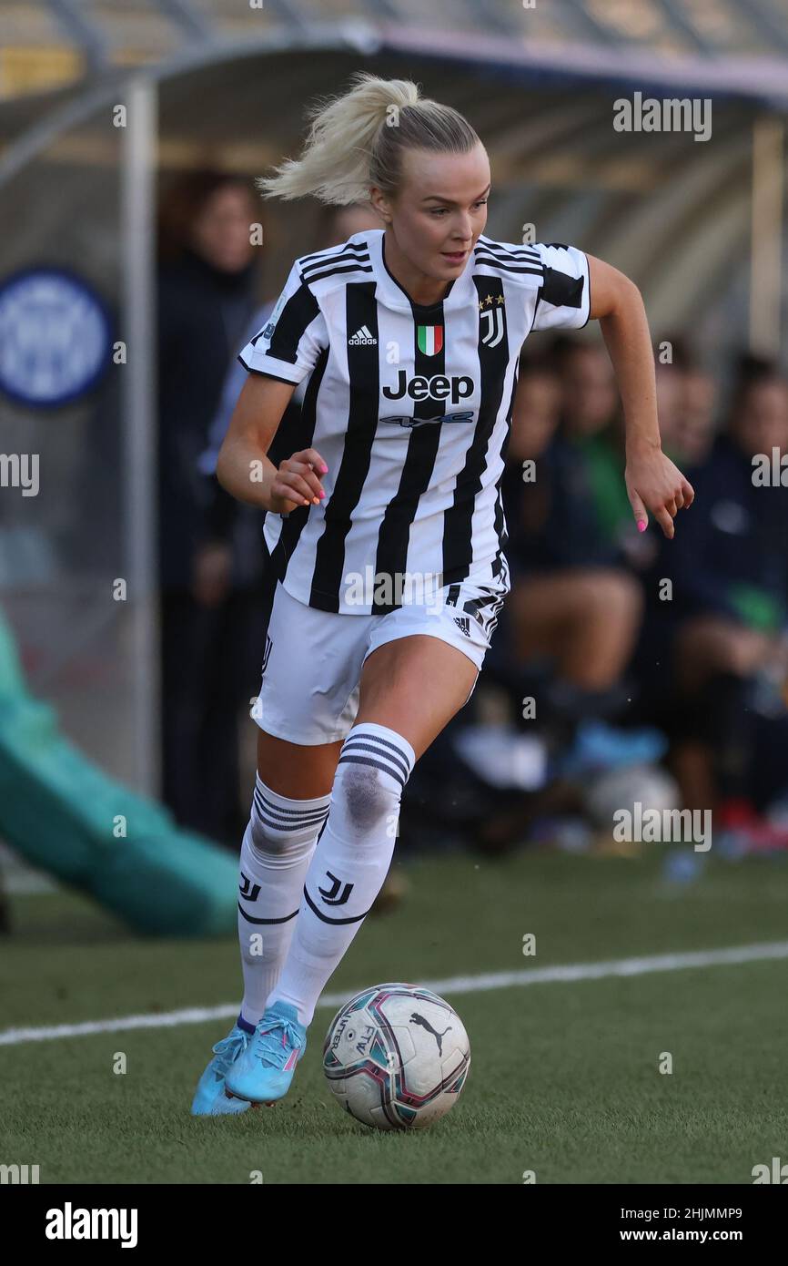 Lecco, Italy, 30th January 2022. Matilde Lundorf of Juventus during the Coppa Italia Femminile match at Stadio Mario Rigamonti, Lecco. Picture credit should read: Jonathan Moscrop / Sportimage Stock Photo