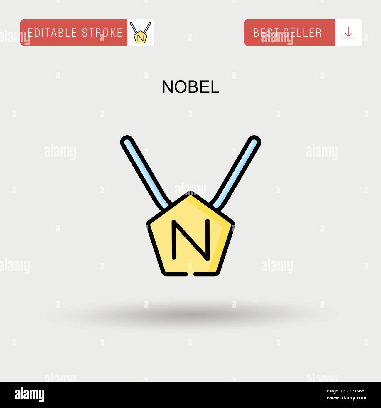 Nobel Simple vector icon. Stock Vector