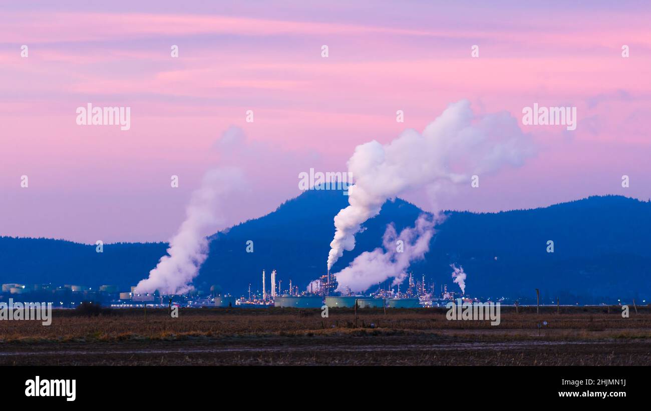 Anacortes, WA, USA January 29, 2022; Oil refinery at March Point in