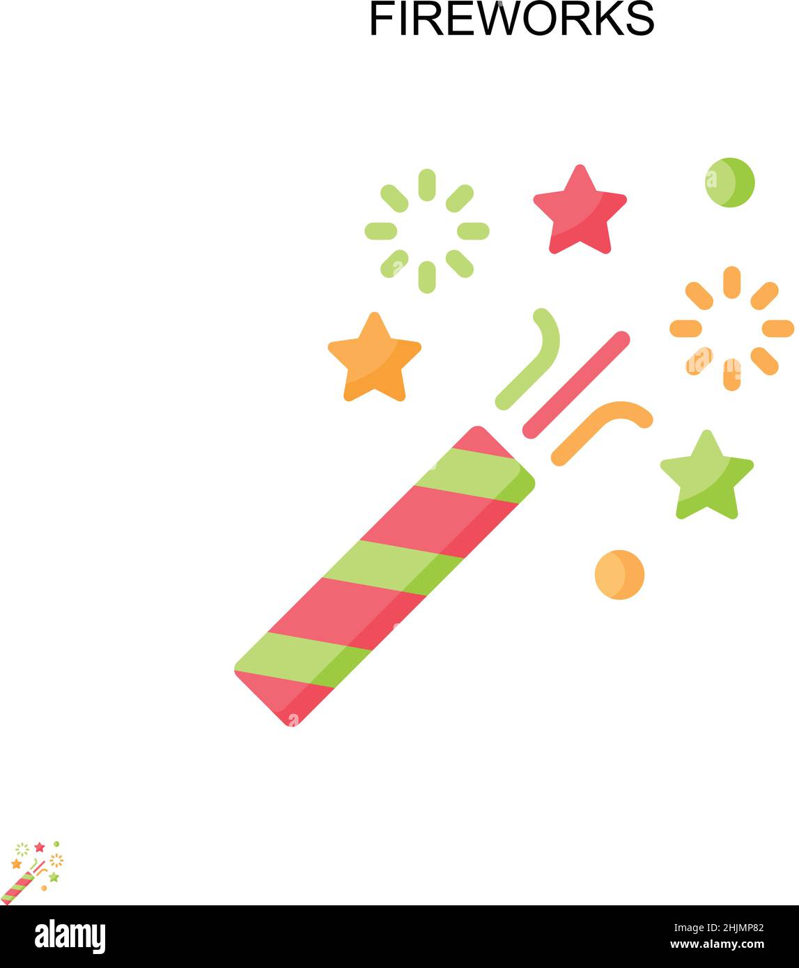 Fireworks Simple vector icon. Illustration symbol design template for ...