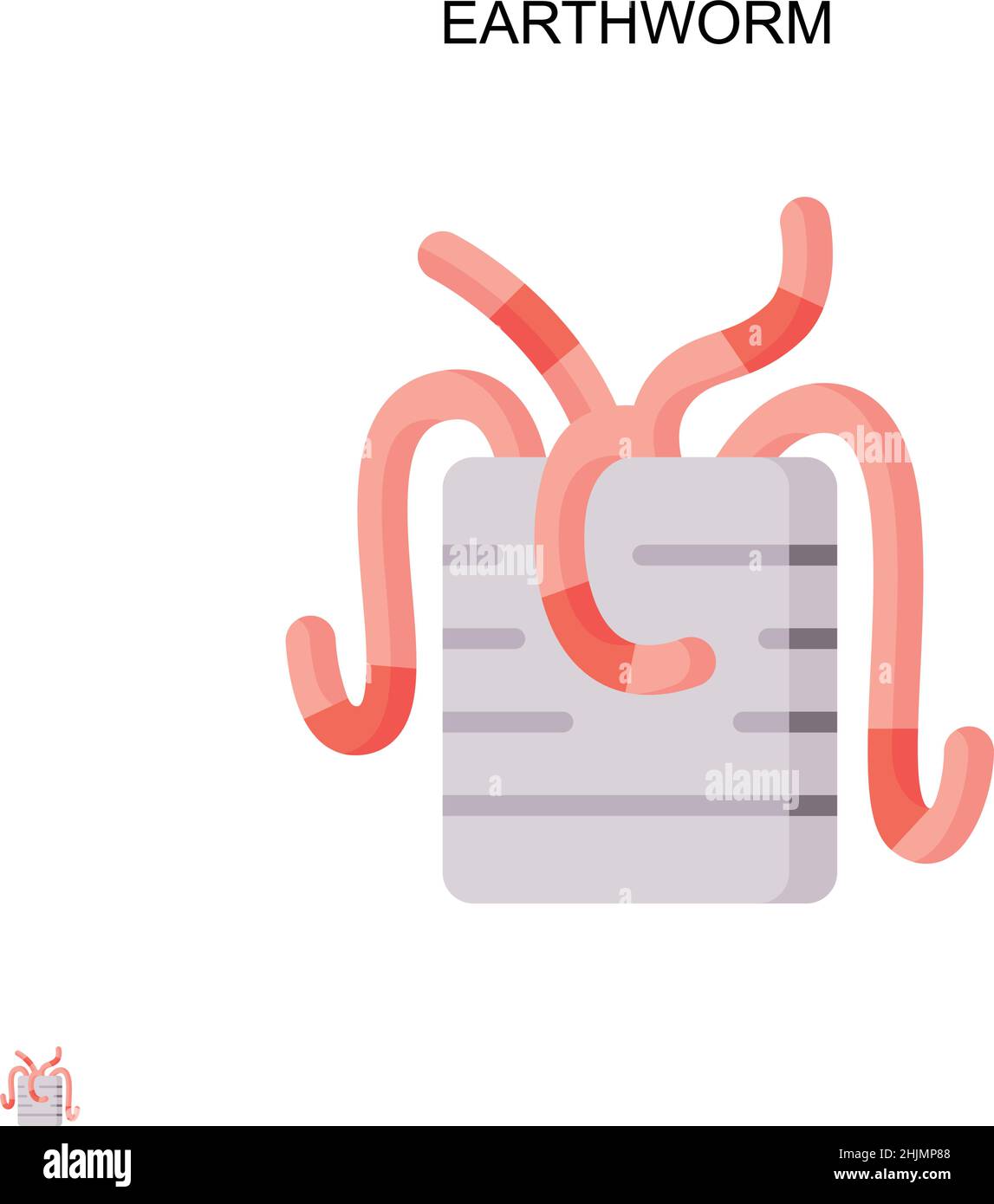 Earthworm Simple vector icon. Illustration symbol design template for web mobile UI element. Stock Vector