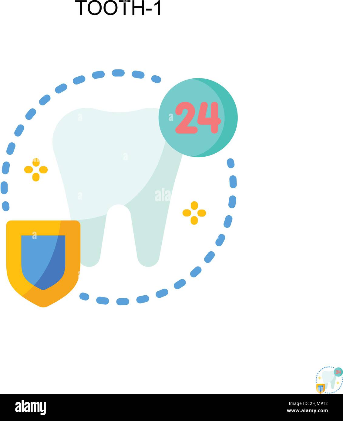 Tooth-1 Simple vector icon. Illustration symbol design template for web ...
