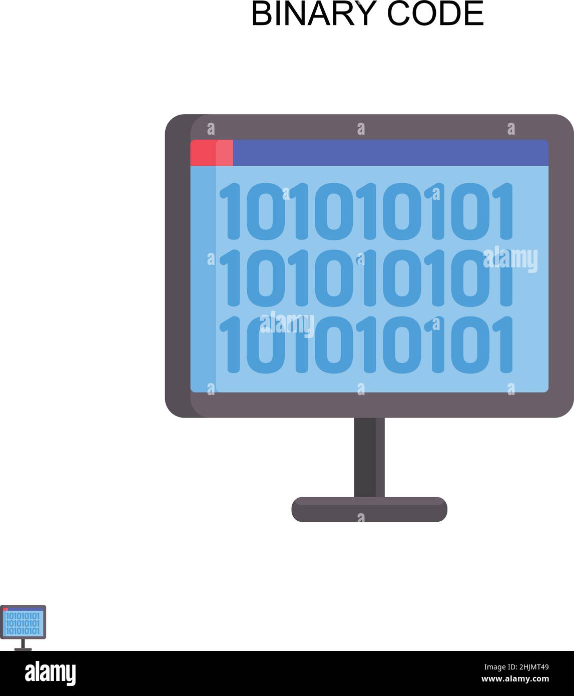 Binary code Simple vector icon. Illustration symbol design template for ...