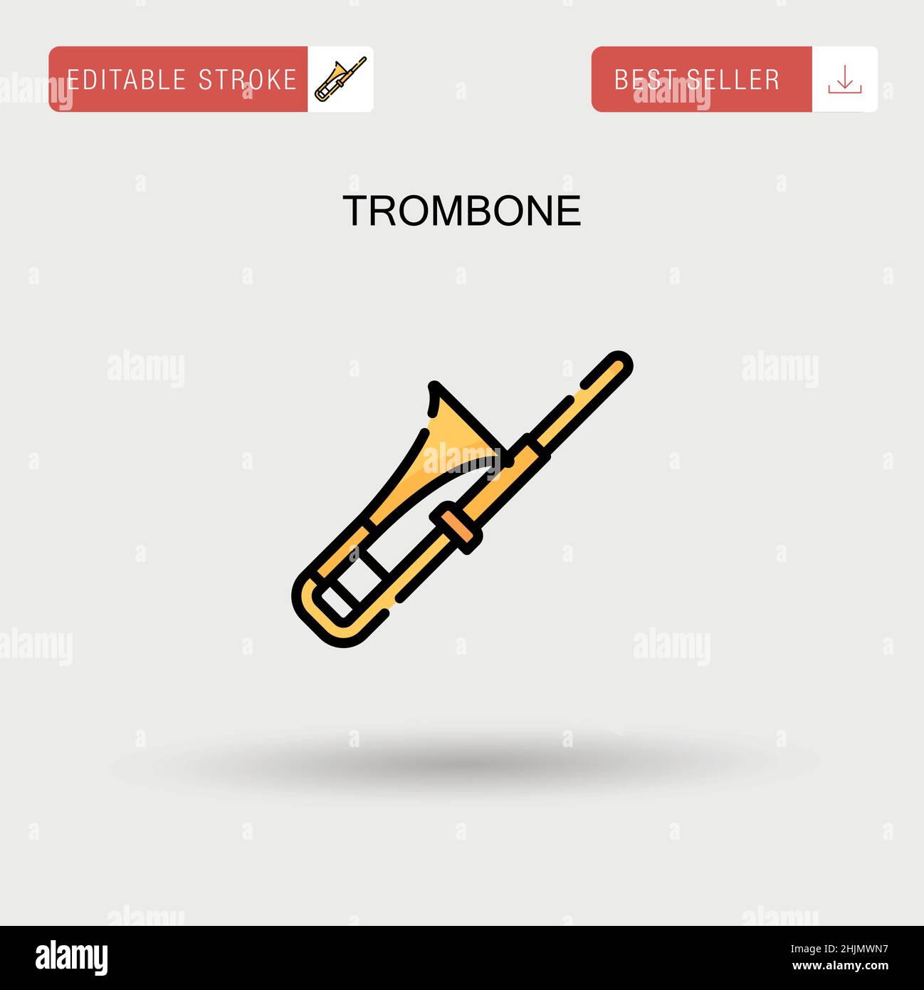 Trombone Simple vector icon Stock Vector Image & Art Alamy