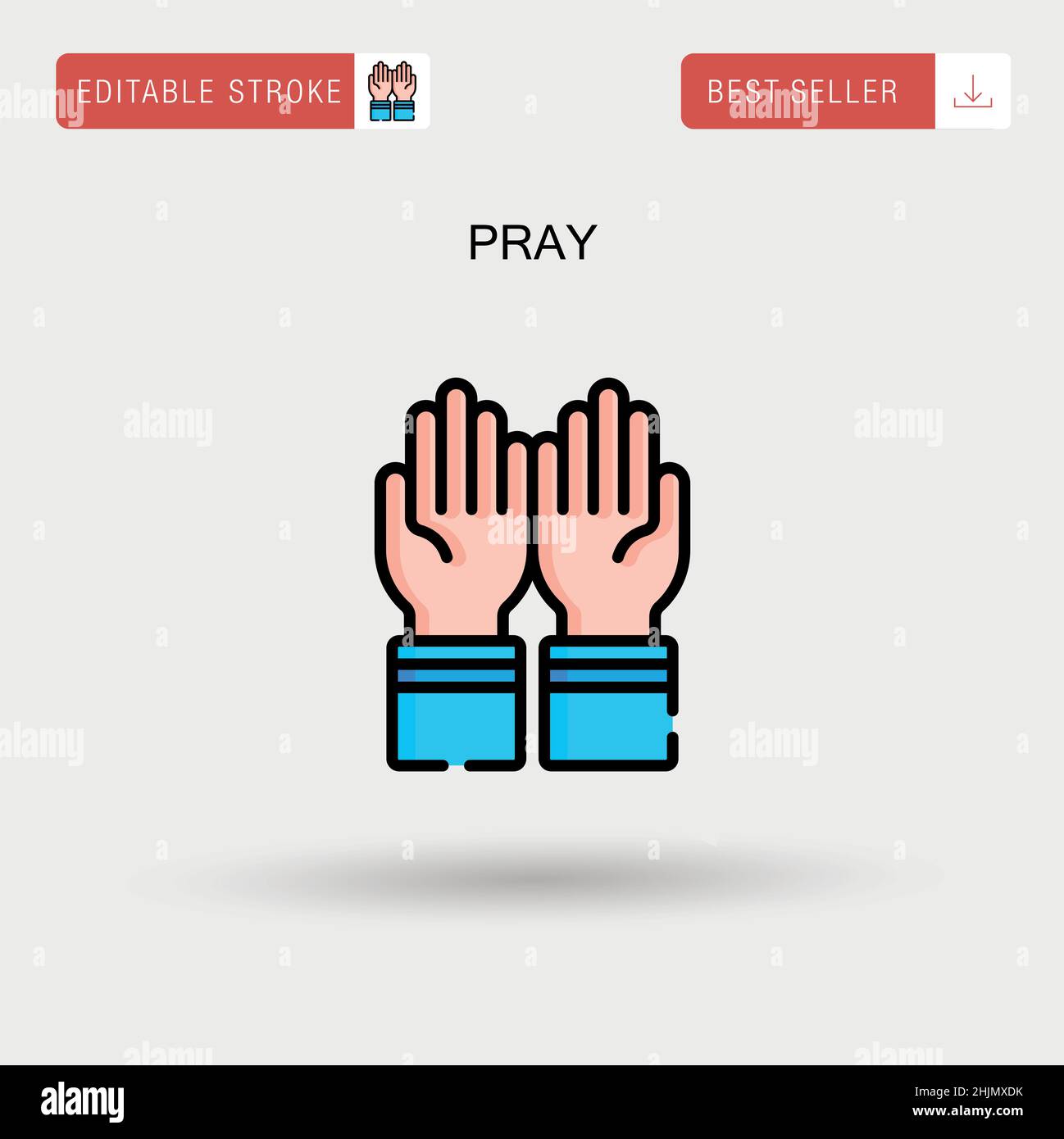 Pray Simple vector icon. Stock Vector