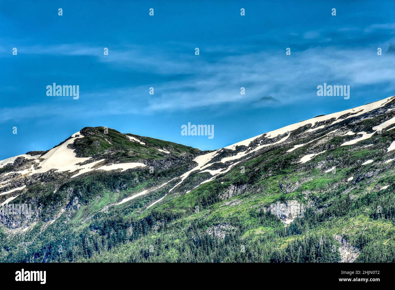Deer Mountain - close up Ketchikan Alaska United states - Inside Passage - Alaska Cruise port - Southeast Alaskan city in the Pacific Northwest Stock Photo
