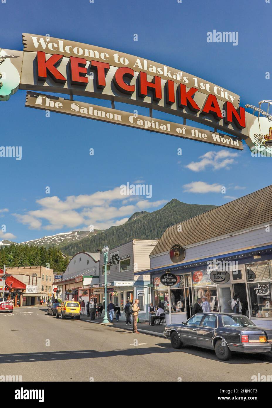 Ketchikan Alaska United states - Inside Passage - Alaska Cruise port - Southeast Alaskan city in the Pacific Northwest Stock Photo