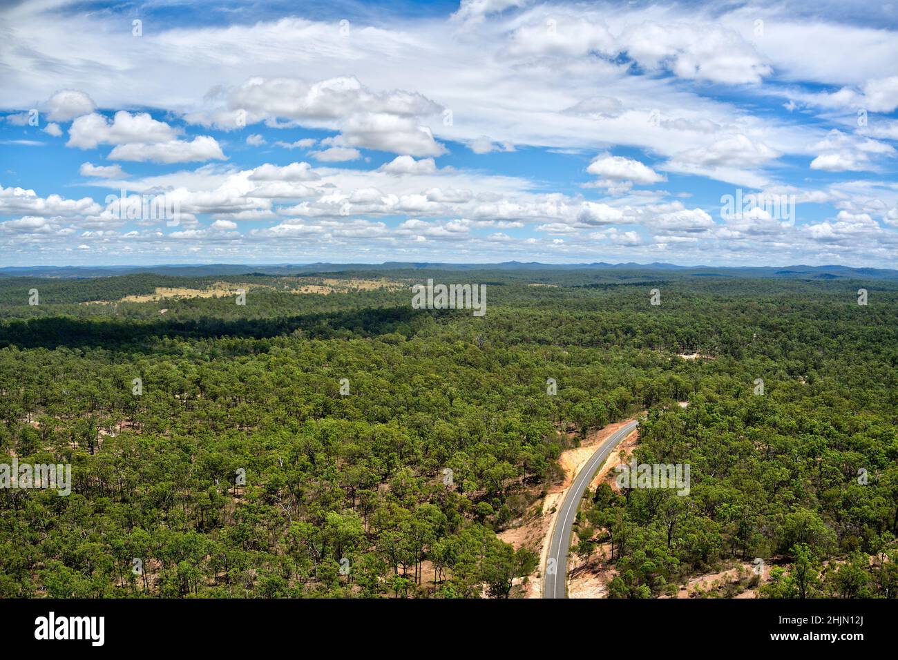 Aerial of trees covering Nour Nour National Park Queensland Australia Stock Photo