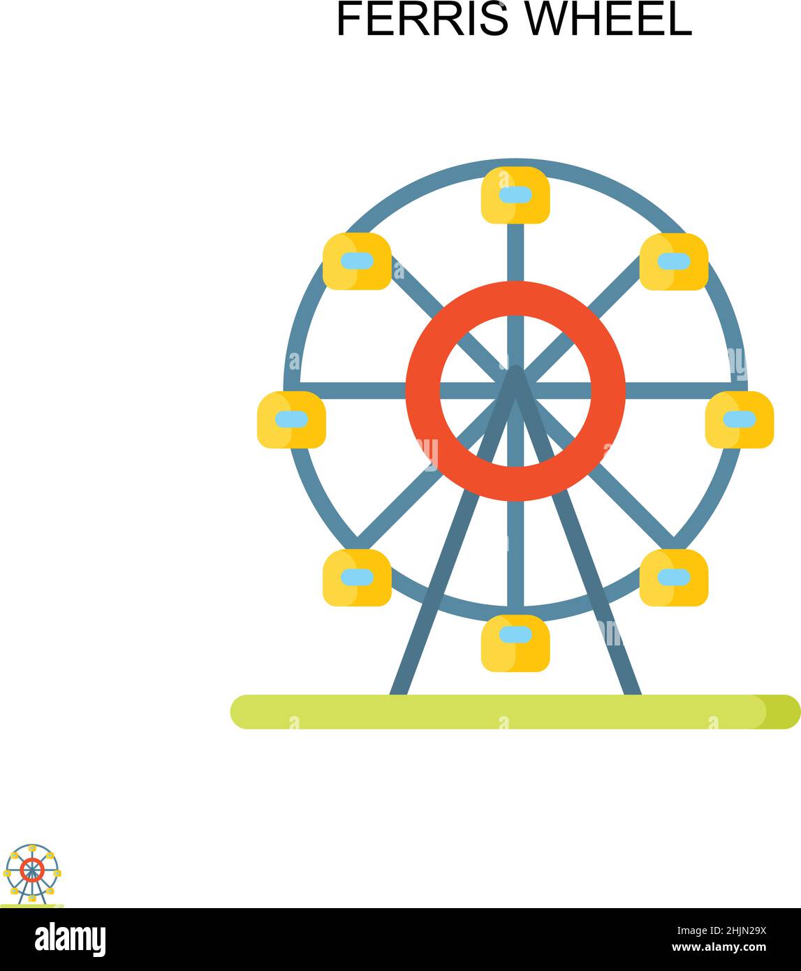 Ferris wheel Simple vector icon. Illustration symbol design template for web mobile UI element. Stock Vector