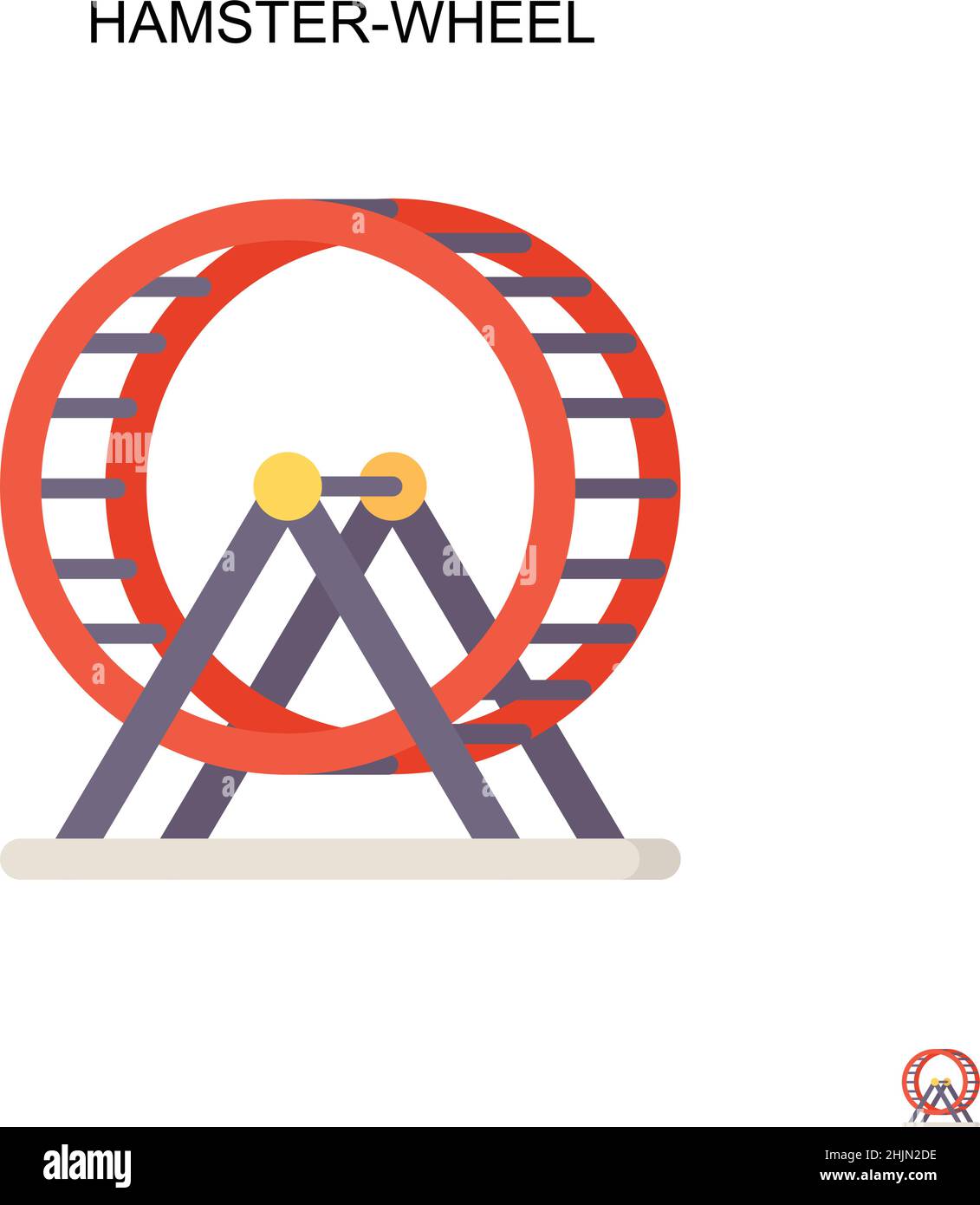 Hamster-wheel Simple vector icon. Illustration symbol design template for web mobile UI element. Stock Vector