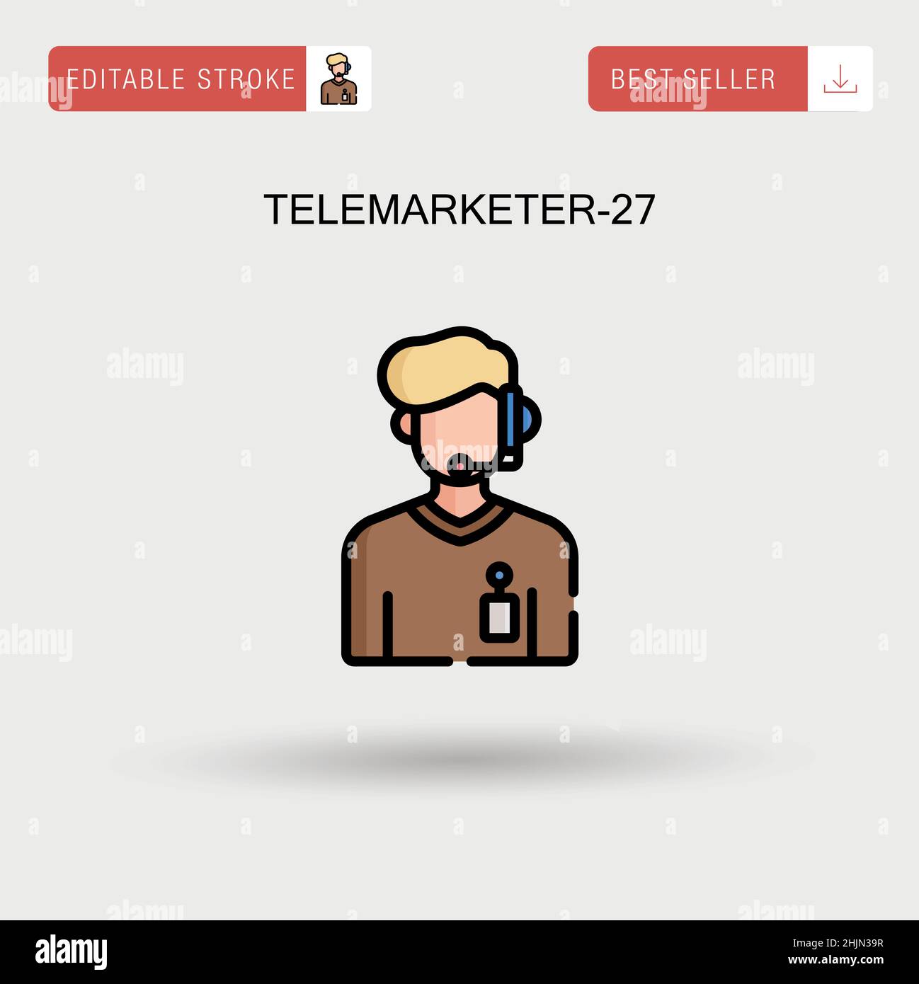 Telemarketer-27 Simple vector icon. Stock Vector