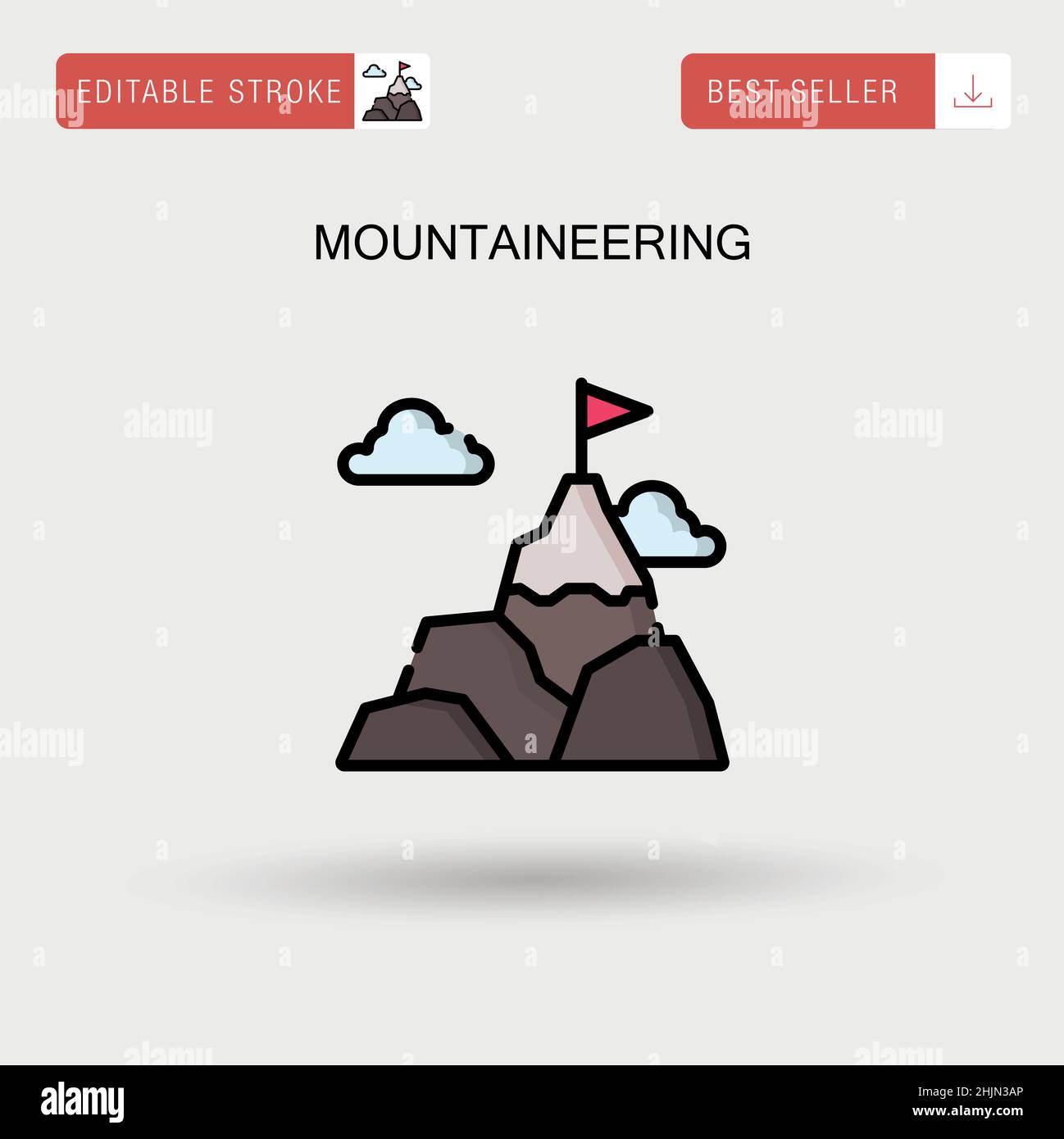 Mountaineering Simple vector icon. Stock Vector