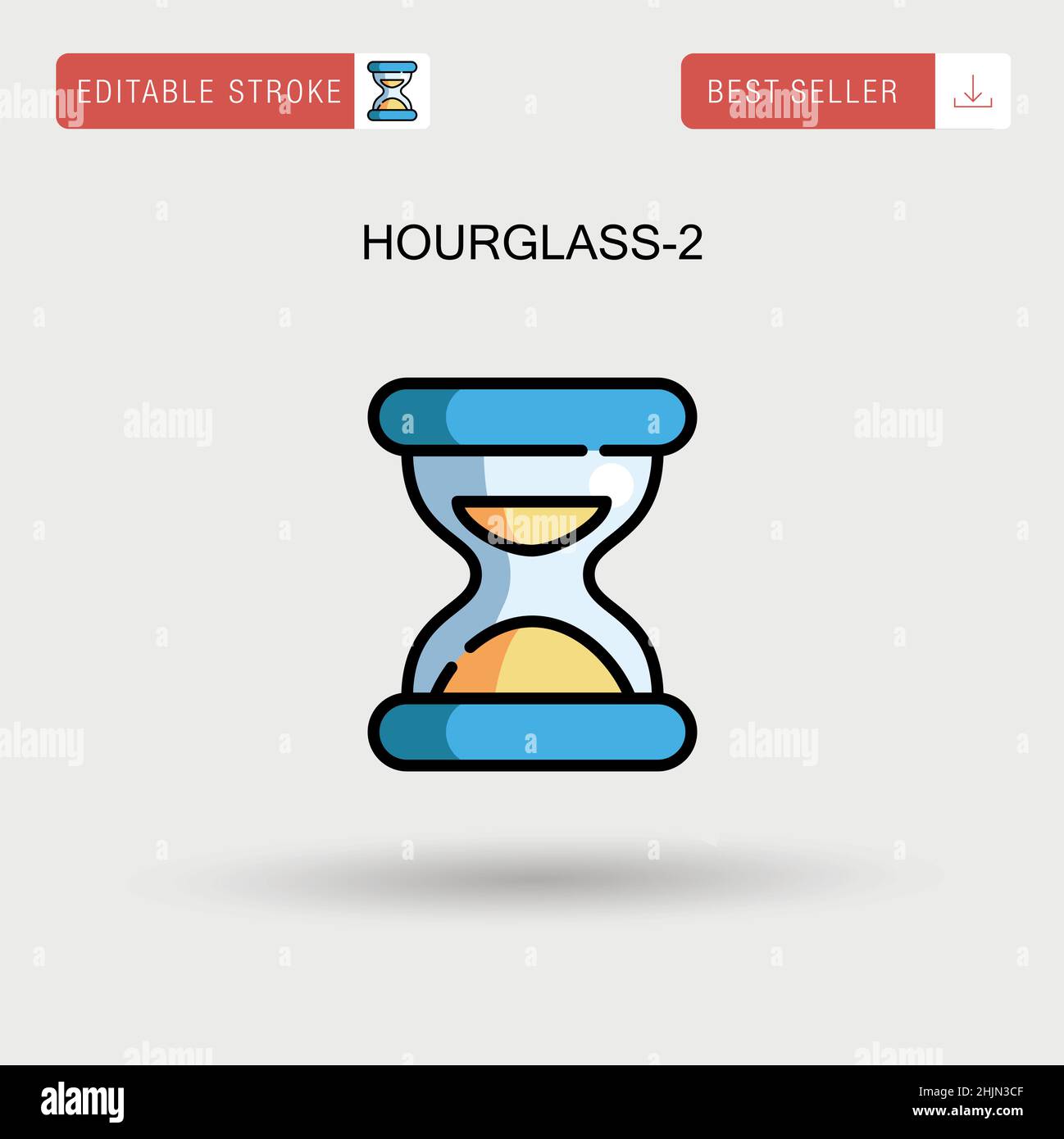 Hourglass-2 Simple vector icon. Stock Vector