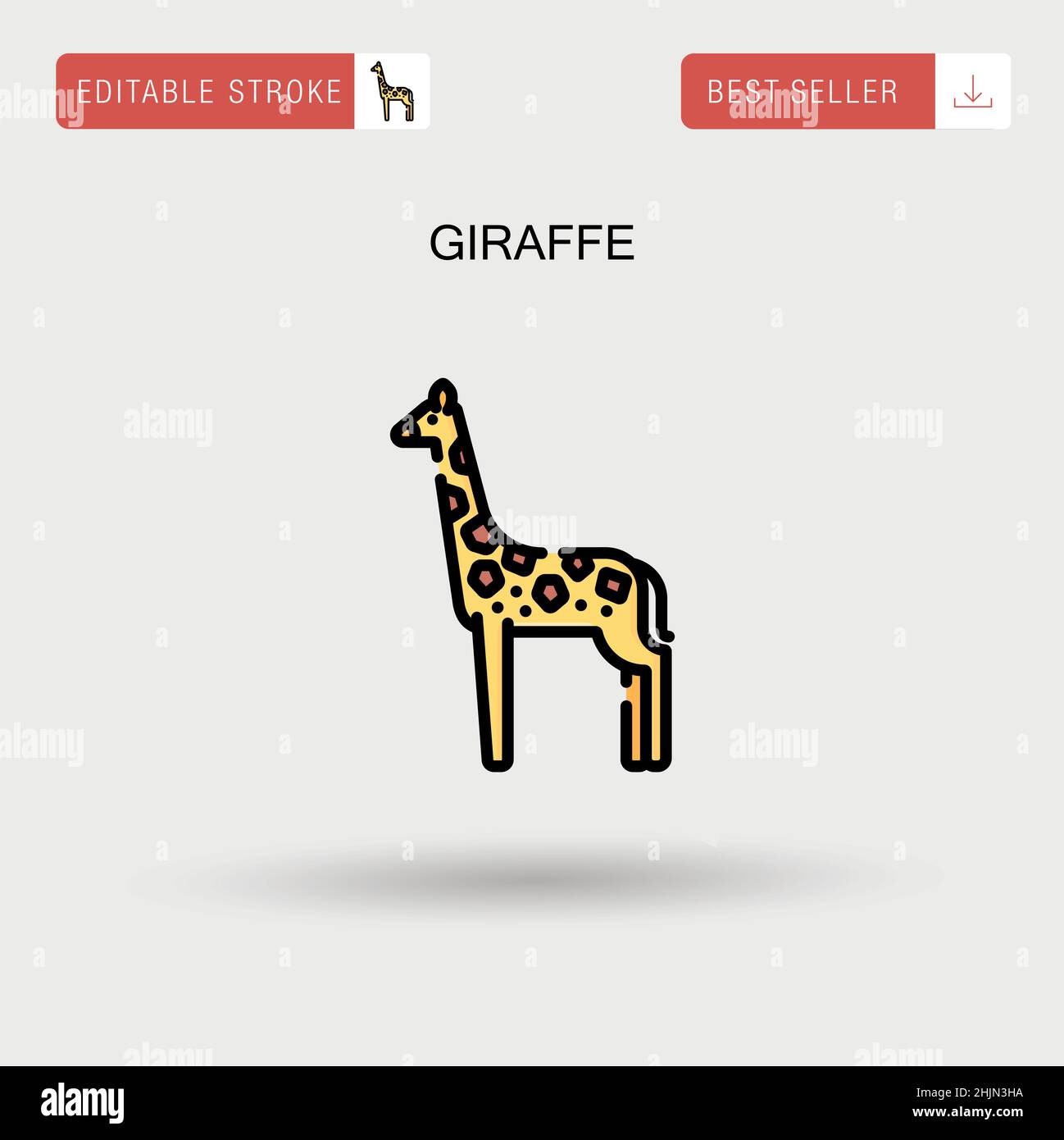 Giraffe Simple vector icon. Stock Vector