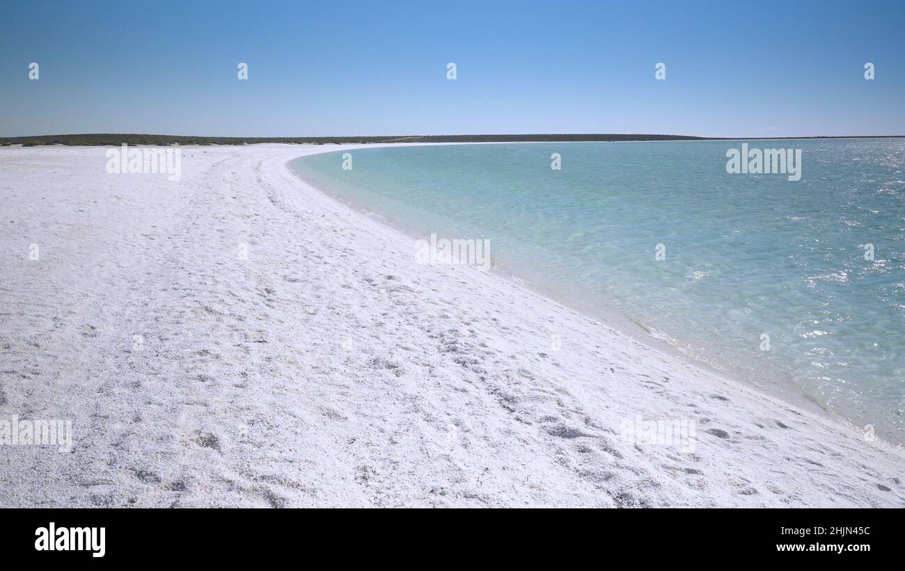 afternoon view of shell beach at shark bay in western australia Stock Photo