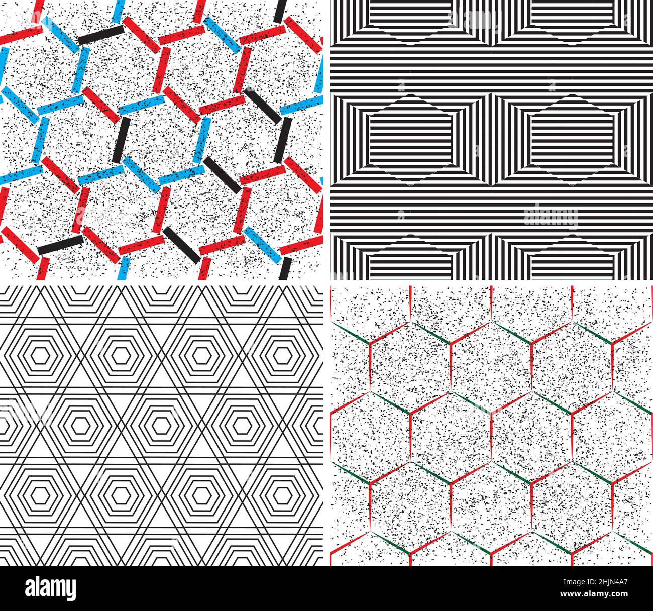 4 different vector patterns in the same package(eps). One pattern is paid and 3 are free (white dividing lines) Stock Vector