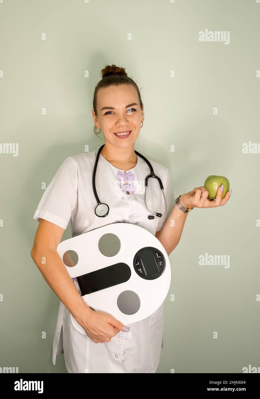 Measuring body composition. Analysis of body composition Stock Photo