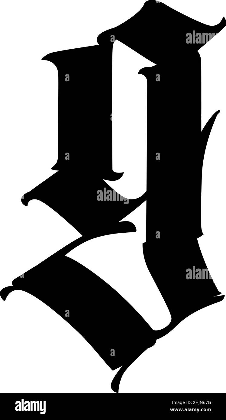 The letter g in the Gothic style. Vector. Old alphabet. The symbol