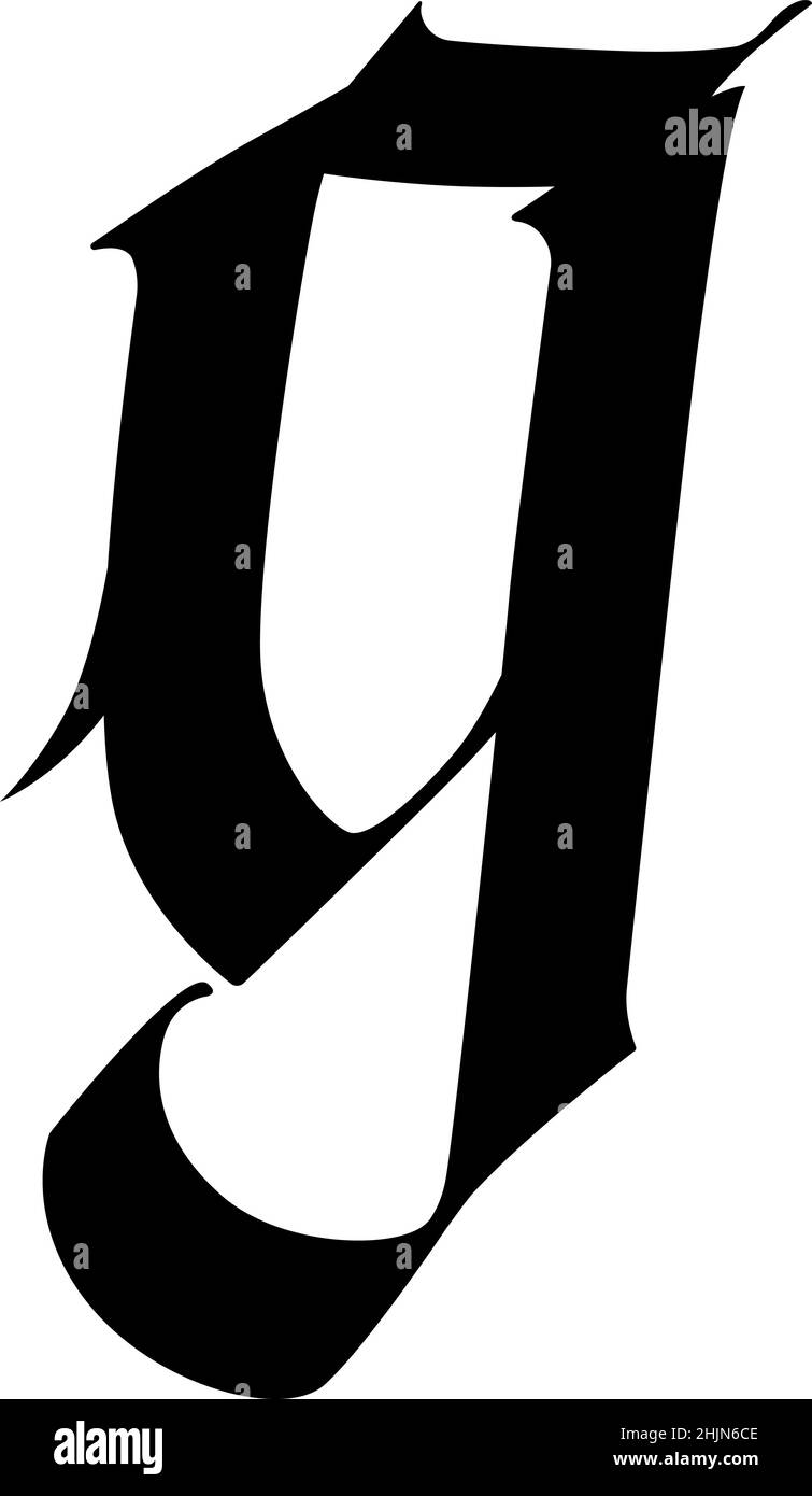 Letter G, in the Gothic style. Vector. Alphabet. The symbol is