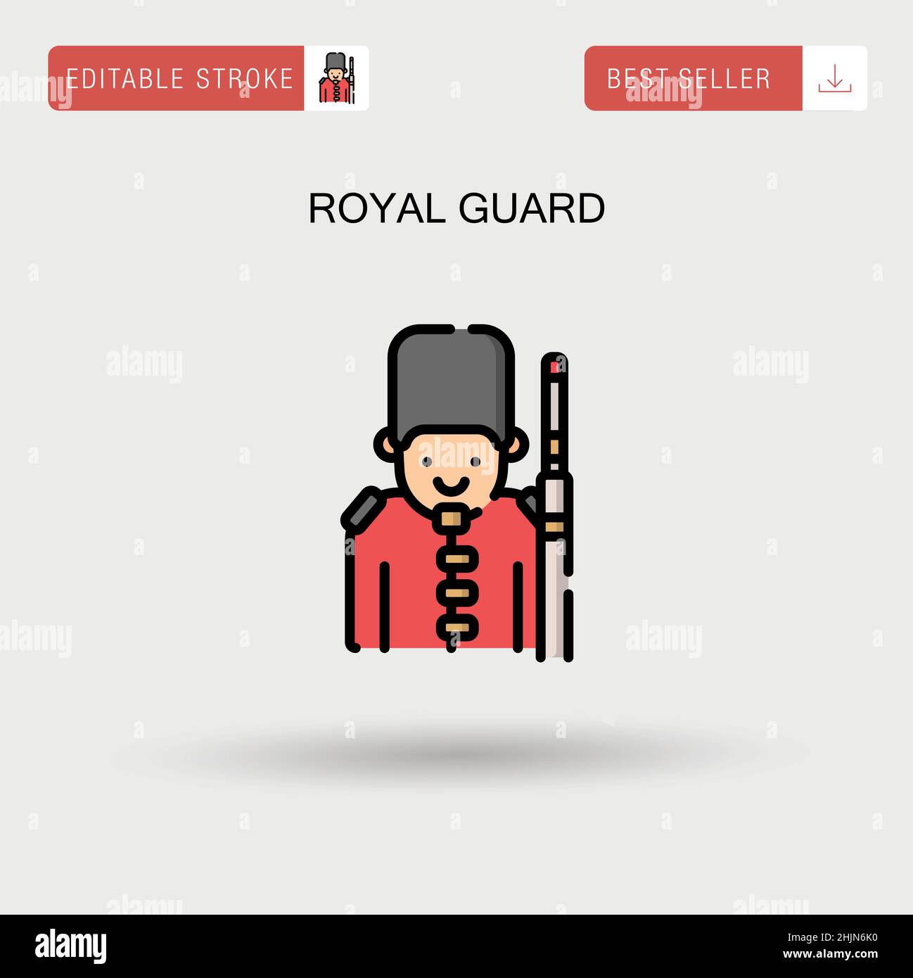 Royal guard Simple vector icon. Stock Vector