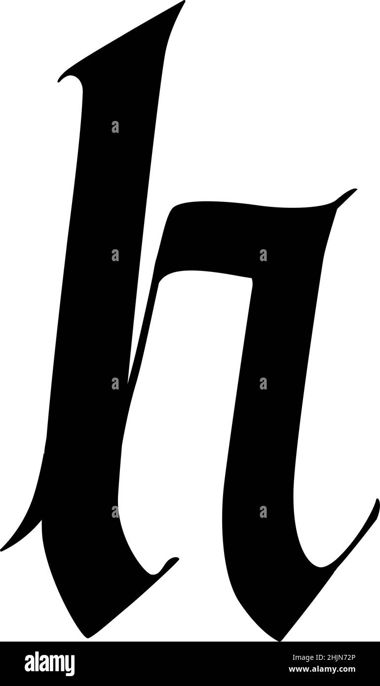 The letter h in the Gothic style. Vector. Old alphabet. The symbol is ...