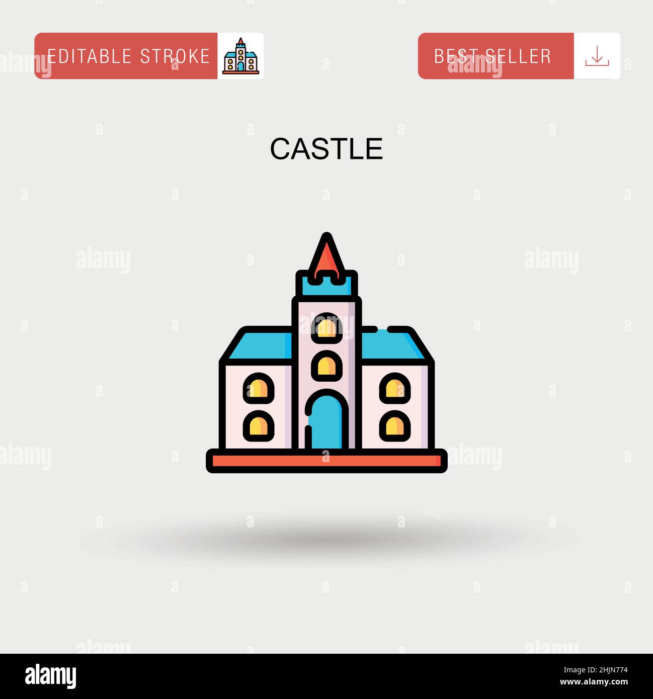 Castle Simple vector icon. Stock Vector