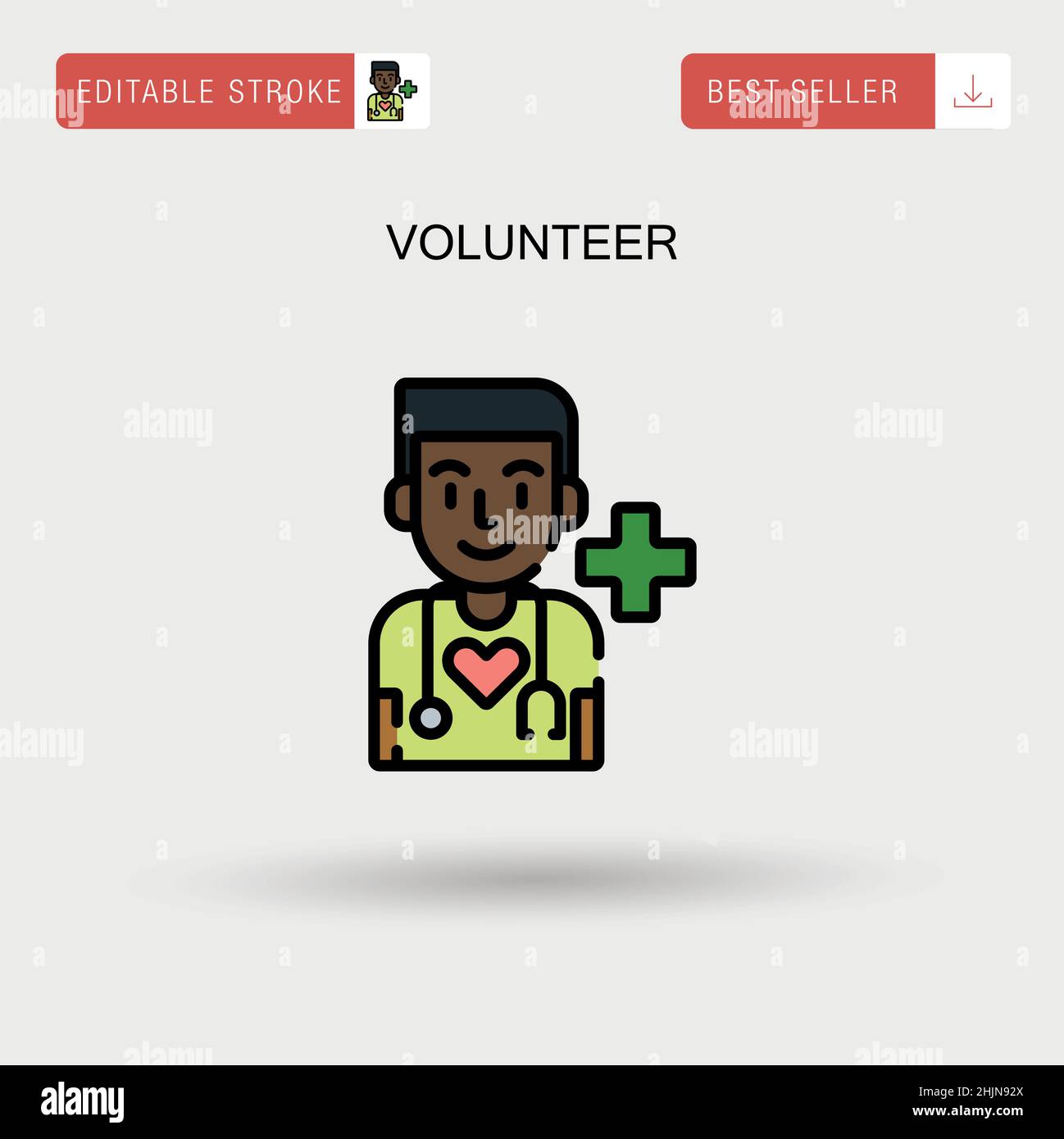 Volunteer Simple vector icon. Stock Vector